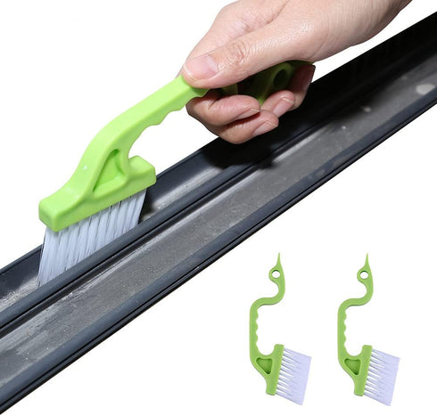 2pcs Hand-held Groove Gap Cleaning Tools, Green, for Door Window Track Kitchen Cleaning
