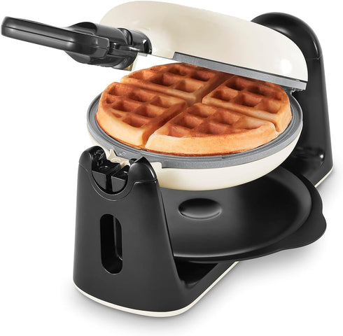 DASH Flip Belgian Waffle Maker with Ceramic Coating for 1" Thick Waffles – Cream