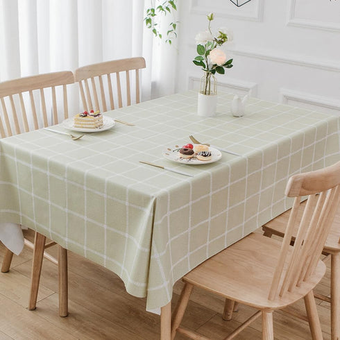 TruDelve Heavy Duty Vinyl Tablecloth, Sage Green Plastic Table Cloth, Spring Square Tablecloths Waterproof Outdoor