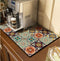 Cute Coffee Maker Mat for Countertops, Colorful Dish Drying Mat for Kitchen, Absorbent Quick Drying 16 X20 inch