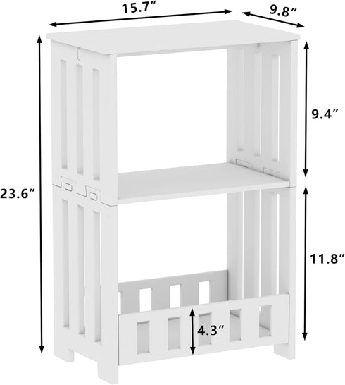 3 HAYOFAMY Tier Side Table Night Stand, Narrow End Table with Display Shelf, Small Bookcase Bookshelf, Simple Bedside