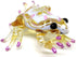 Frog Miniature Figurines 3" Color Glass Art Collectible Gift Decorate (Yellow Purple)