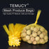 TEMUCY 24 Inch (Yellow-100PCS) Plastic Mesh Produce Bags, Seafood Boil Bags for Crawfish Crab Shellfish Cooking