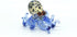 Octopus Tiny Micro Figurines Hand Blown Color Glass Art Animals Collectible Gift Home Decor (Marble Blue)