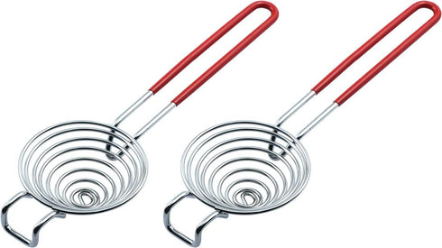 CAMKYDE Food Grade Stainless Steel Egg Separator Tool, Set of 2 (Red)