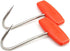 TIHOOD 2PCS T Shaped Boning Meat Hooks, 6 inch Stainless Steel Butcher Shop Tool Kit (Orange x2)