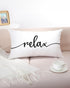 CarOptics 12x20 Inch Cozy Farmhouse Relax Lumbar Pillow Cover - 'Housewarming Gifts' Rustic Cushion Case, Ideal