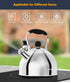 2 Tea Kettle, Quart Stainless Steel Whistling Tea Kettle, Stovetop Whistling Teakettle Tea Pots for Stove Top
