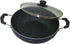 Non Stick Kadai with Glass Lid, Deep Stir Fry Pan for Gas and Induction Cooktops, 2.2 Litre Aluminium
