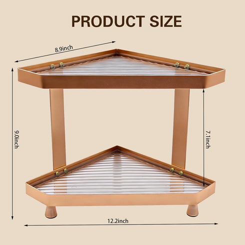 Counter 2 Countertop YUPER Corner Bathroom Organizer, Tier Corner Shelf for Perfume, Makeup Organizer, Skincare