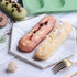 2 Pcs Silicone Eclair Mold, Nonstick Hot Dog Bun Molds for Homemade Bread Rolls, Granola Bar Baking Pan