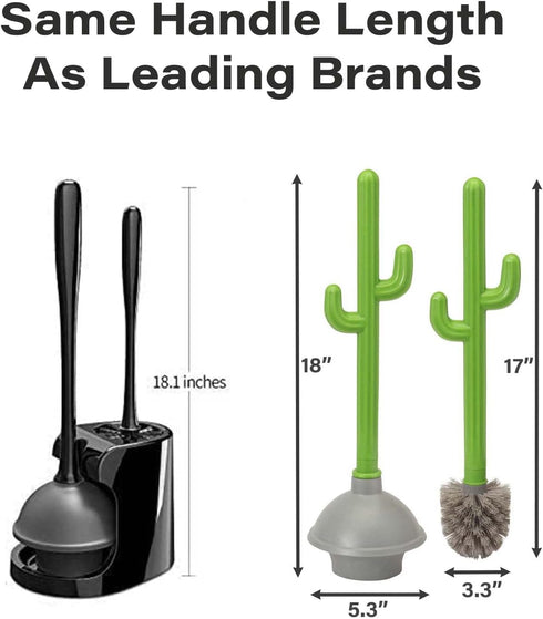 Cactus Toilet Plunger and Brush Set for Bathroom Cleaning, 1 Set
