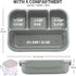 Bento Box Adult Lunch Box, Lunch Containers for Kids Girls Boys with 4 Compartments, Lunchable Food Container with Utensils, Sauce Jar, Muffin Liners, 40 Oz/5 Cup, Microwave & Dishwasher Safe, Gray