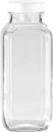 Fox Run Square Glass Milk Bottle, Leaf-Proof 16.9 oz Juice and Creamer