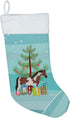 Caroline's Treasures Pinto Horse Christmas Stocking, Teal Fireplace Hanging Decor for Holiday