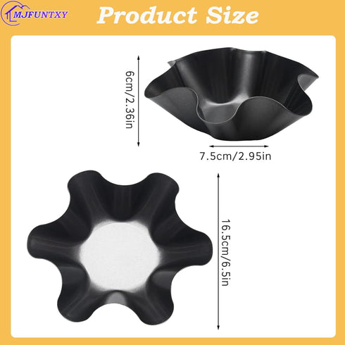 Tortilla Pan Set,4pcs Nonstick Tortilla Bowl Maker Carbon Steel Taco Salad Shell Molds for Kitchen,Microwave & Dishwasher by MJFUNTXY