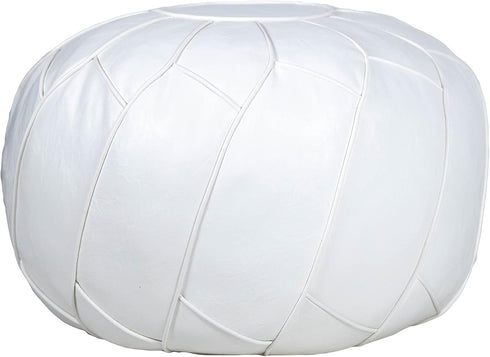 Moderner Faux Leather Pouf Unstuffed Ottoman Moroccan Footstool, Floor Footrest Cushion, Storage