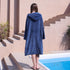 Hiturbo Surf Poncho Zipper Towel Hoodie: Oversized Hooded Wetsuit Changing Robe with Pocket - Plush Coral Fleece
