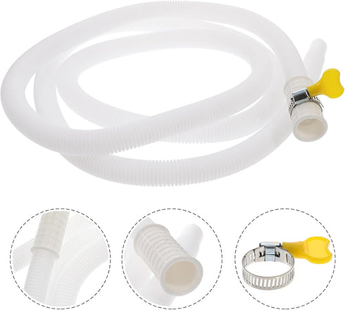 Stainless Steel Outdoor Tube Connector Kit, Anti-Sunshine Water Inlet Hose Extension for Washing Machine Drain