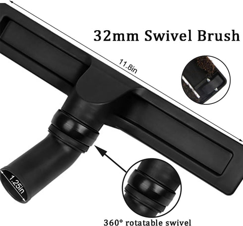 7 PCS Vacuum Attachments Replacement for Shop Vac - 1 7/8" to 1" Adapter, 1 1/4" Household Cleaning Accessories Brush