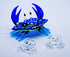 ChangThai Design Tiny 2½" Dark Blue Crab Figurine - Miniature Hand Blown Glass Sea Animals