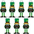 Festive Multicolor St. Patrick's Day Leprechaun Triple Sign - 19"x 8.5" - MDF Wall Decor with Glitter and Ribbon Hanger
