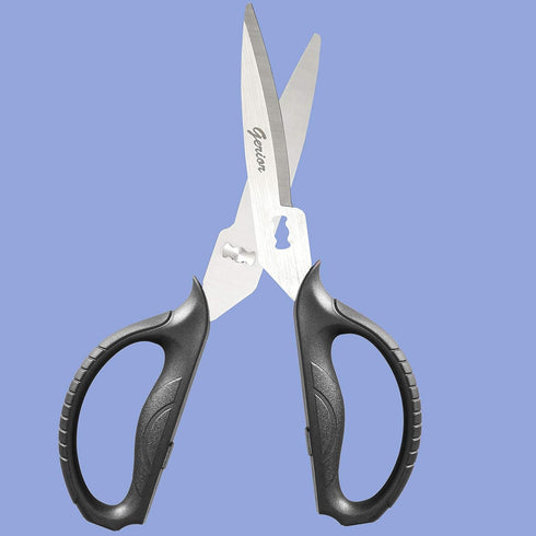 Food Scissors, Stainless Steel Kitchen Shears for Food, Chicken, Meat, Vegetables & Herbs (Black)