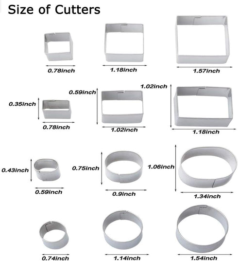 Mini Metal Cookie Cutters Set - 24 Pcs Geometric Shapes Stainless Steel Cookie Biscuit Cutters for Baking