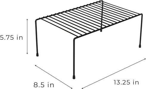 Smart Design Cabinet Storage Shelf Rack, Set of 6, Medium, 8.5 x 13.25 Inch, Non-Slip Feet, Steel Metal Frame