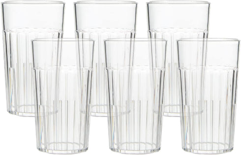 Arrow Home Products 6 oz Clear Plastic Tumblers, Set of 6, BPA Free, Break-Resistant Drinking Glasses for Indoor Use