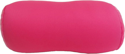 Microbead Bolster Tube Travel Pillow, Compact Neck Roll, Soft Lumbar Support, Pink