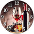 Red Wine with Ripe Grapes Wall Clock, 9.8 Inch Battery Operated Silent Round Clock for Home and Office Decor