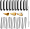 Guowall Cream Horn Mold, 21pcs Stainless Steel Ice Cream Cone Mold and Tubular Shaped Reusable Pastry Mould