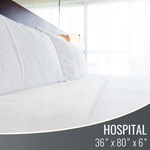 36x80x6 Inch, DMI Waterproof Mattress Protector, White, Noiseless Plastic