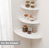 7in) Corner Shelf, White Solid Oak Wood Floating Corner Shelves Wall Mount Round End Floating Speaker Rack Display