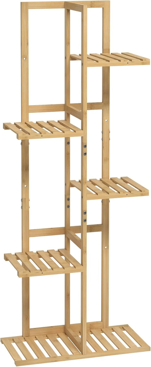 5 6 Laiensia Bamboo Tier Potted Plant Stand Rack Multiple Flower Pot Holder Shelf, Indoor&Outdoor Planter Display