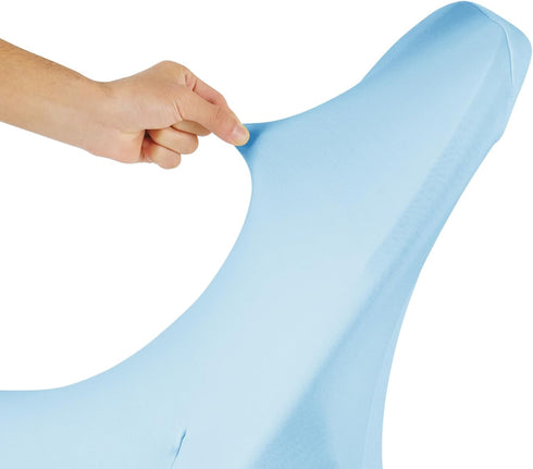 Ascoza 6 Pack Blue Mist Spandex Folding Chair Covers in Stretch Washable Fabric for Wedding, Party,Holidays,Celebration