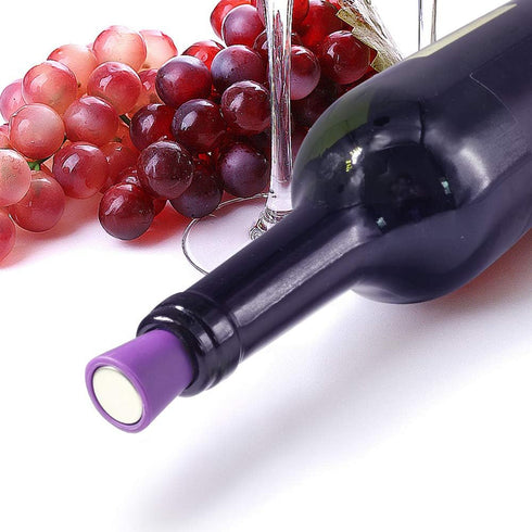 Wine Stoppers - Reusable Wine Bottle Stoppers, 4 Pack Multicolor Silicone for Glass Bottles