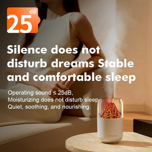 Portable Mini Volcano Humidifier, 300ml Small Cool Mist USB Personal Desktop Humidifier for Baby Bedroom Travel Office,