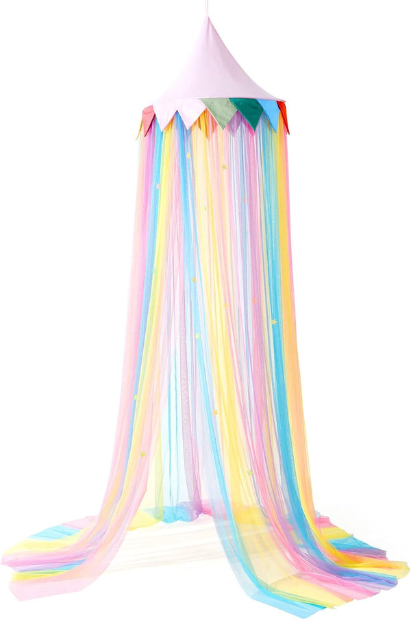 LOAOL Bed Canopy for Kids - Fairy Dream Canopy Bed Curtains with