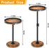 Kificet Small Side Table, Drink Table, Height Adjustable Round End Table, Pedestal Side Table for Small Spaces