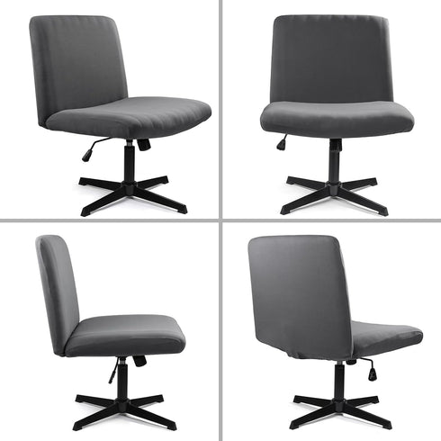 Armless Iauddy Criss Cross Office Desk Chair Cover Slipcover,Accent Mid Back Wide Swivel Task Vanity Slipper Chair