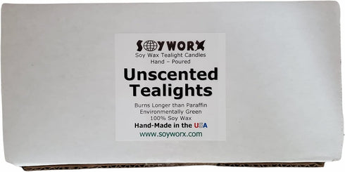 Soyworx 50 Soy Tealights by Unscented All Natural Color White Tea Light
