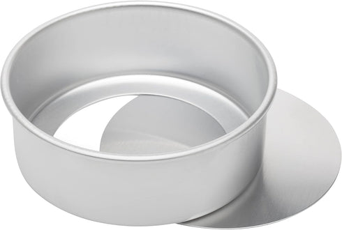 Ateco Round Aluminum Cake Pan, 8 by 3-Inch, Removable Bottom, Silver
