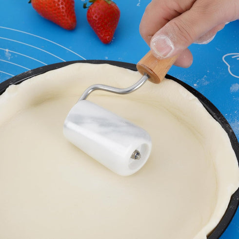 Small Marble Rolling Pin Pizza Roller, Non-Stick T-Type Pastry Roller for Cake Baking, Tortilla & Cookies