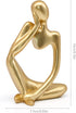 inheming Gold Thinker Statue Decor, Modern Abstract Art Sculpture, Thinker Figurines Collectible Accents Decoration
