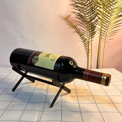 kaileyouxiangongsi Countertop Wine Holder, Metal Wine Rack for Storage and Display (Black)