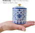 wsmart Countertop, Small Vintage Blue and White Porcelain Salt Cellar with Lid Ceramic Salt Holder Container