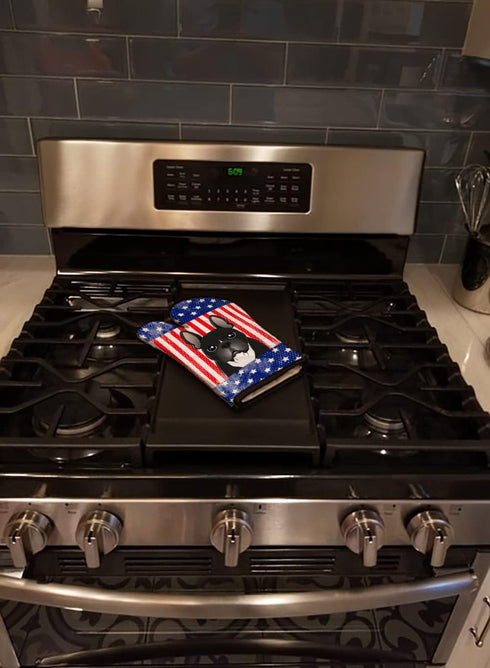 Caroline's Treasures BB2157OVMT American Flag and French Bulldog Oven Mitt - Heat Resistant, Kitchen Mitt for Hot Pans