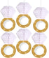 Bridal Shower Decoration Set of 6, Engagement Party Supplies, Glitter Gold Honeycomb Ring Hanging Decorations